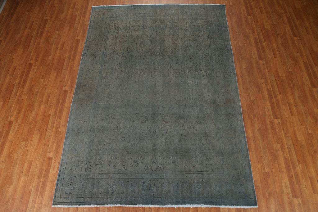 Distressed Over-Dyed Tabriz Persian Area Rug 8x11