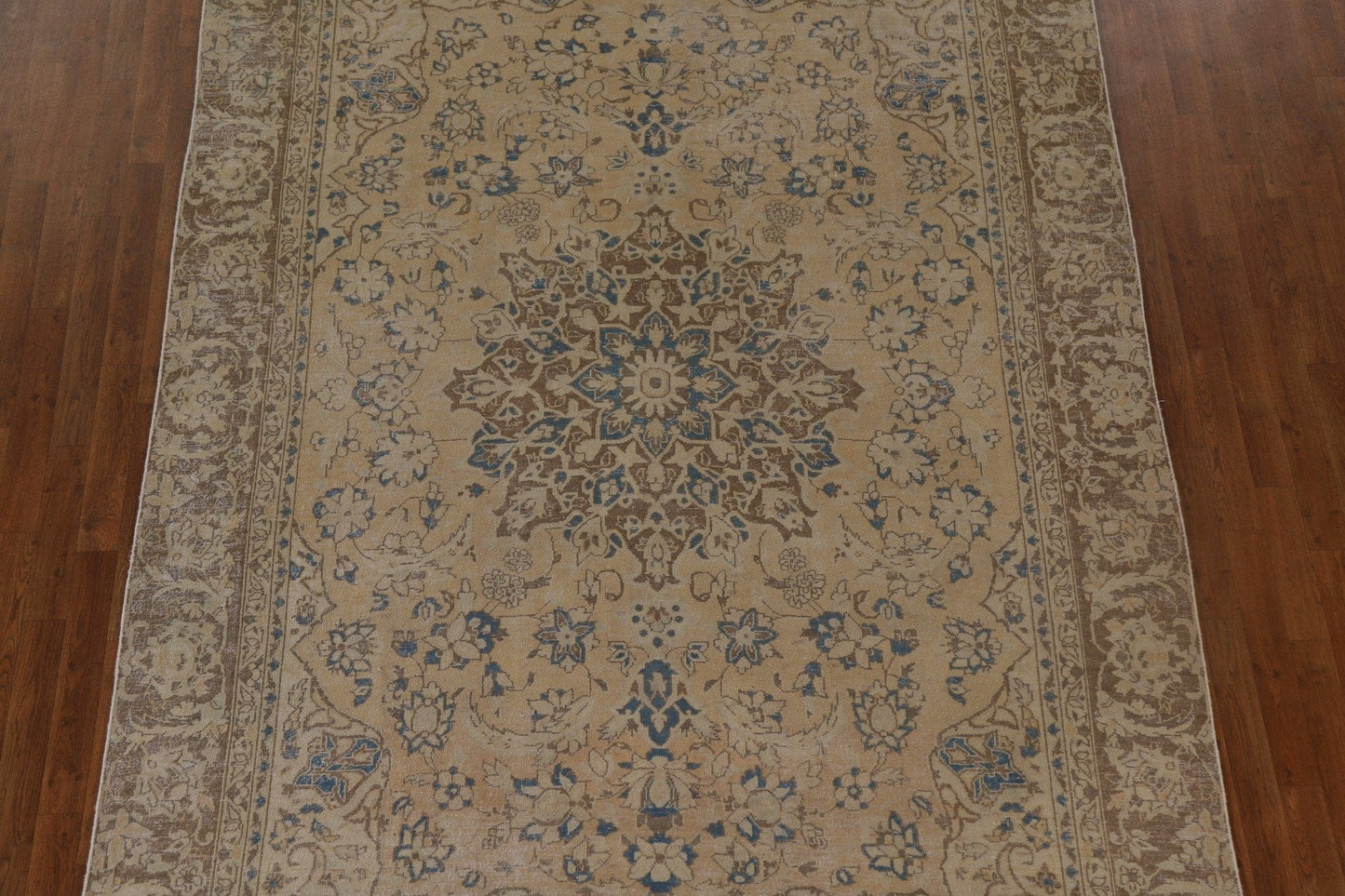 Distressed Floral Tabriz Persian Area Rug 7x11