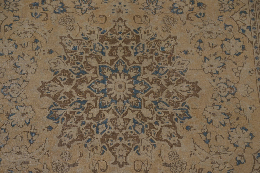 Distressed Floral Tabriz Persian Area Rug 7x11