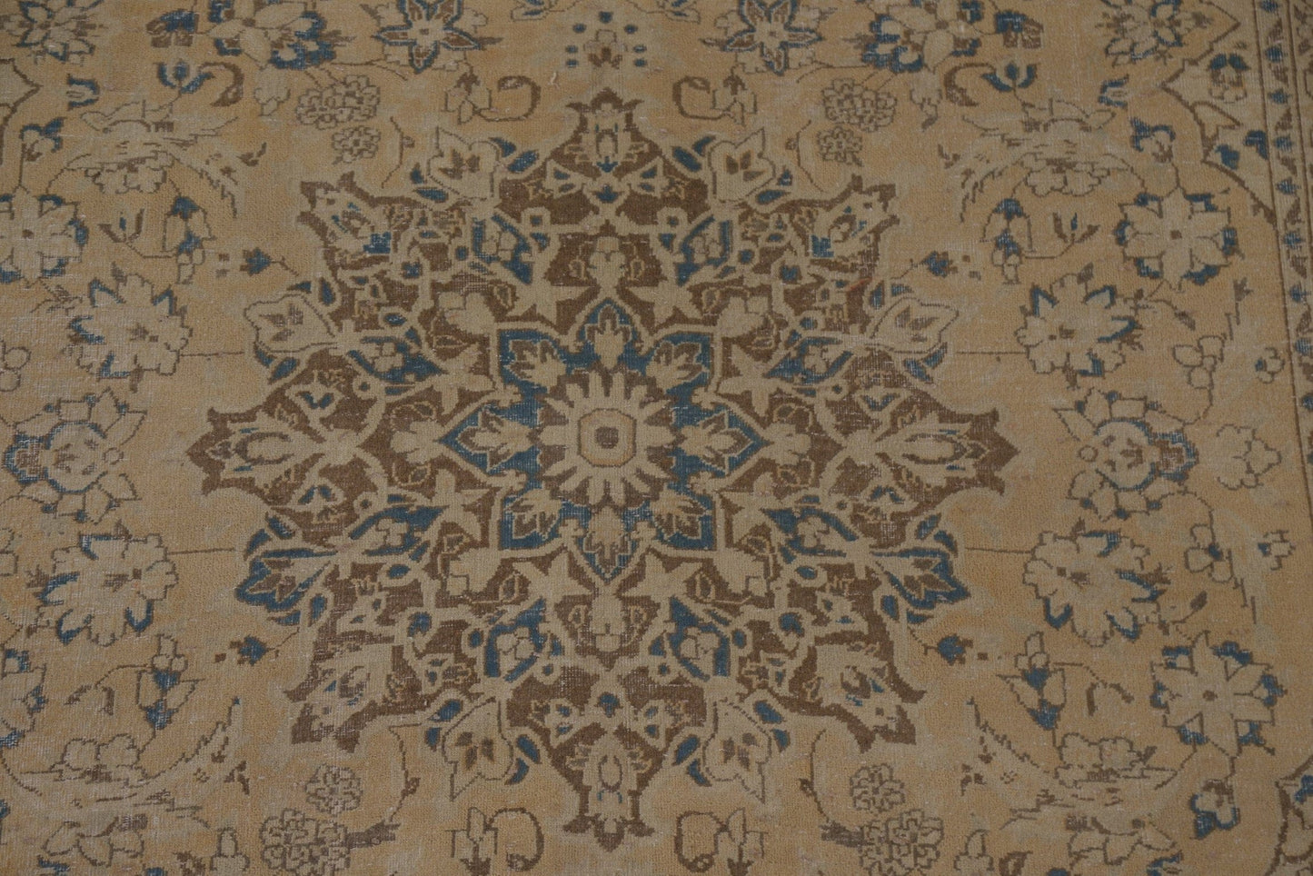 Distressed Floral Tabriz Persian Area Rug 7x11