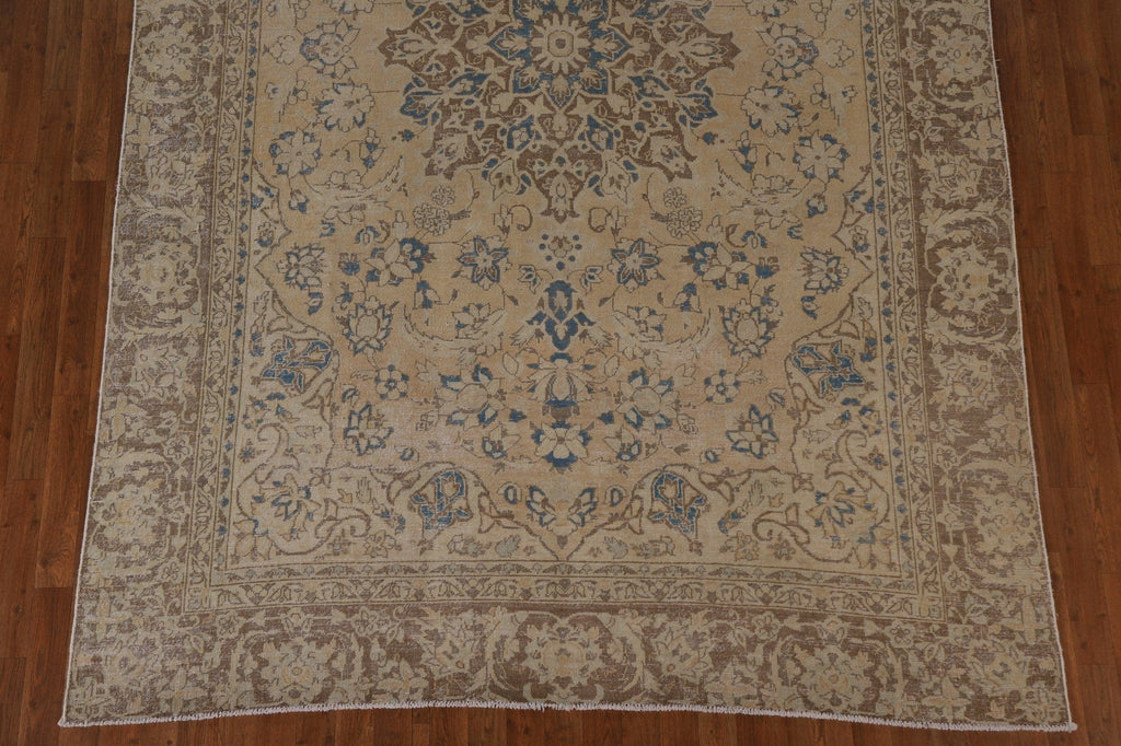 Distressed Floral Tabriz Persian Area Rug 7x11