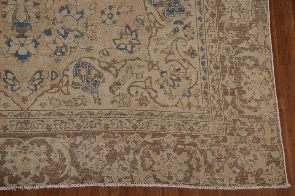 Distressed Floral Tabriz Persian Area Rug 7x11