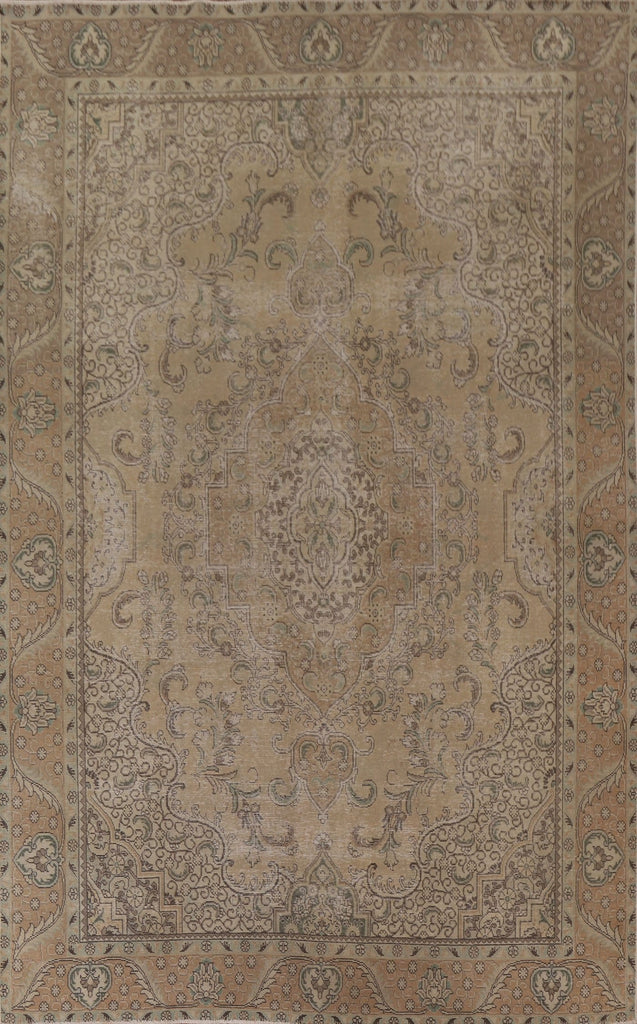 Vintage Distressed Tabriz Persian Area Rug 8x12