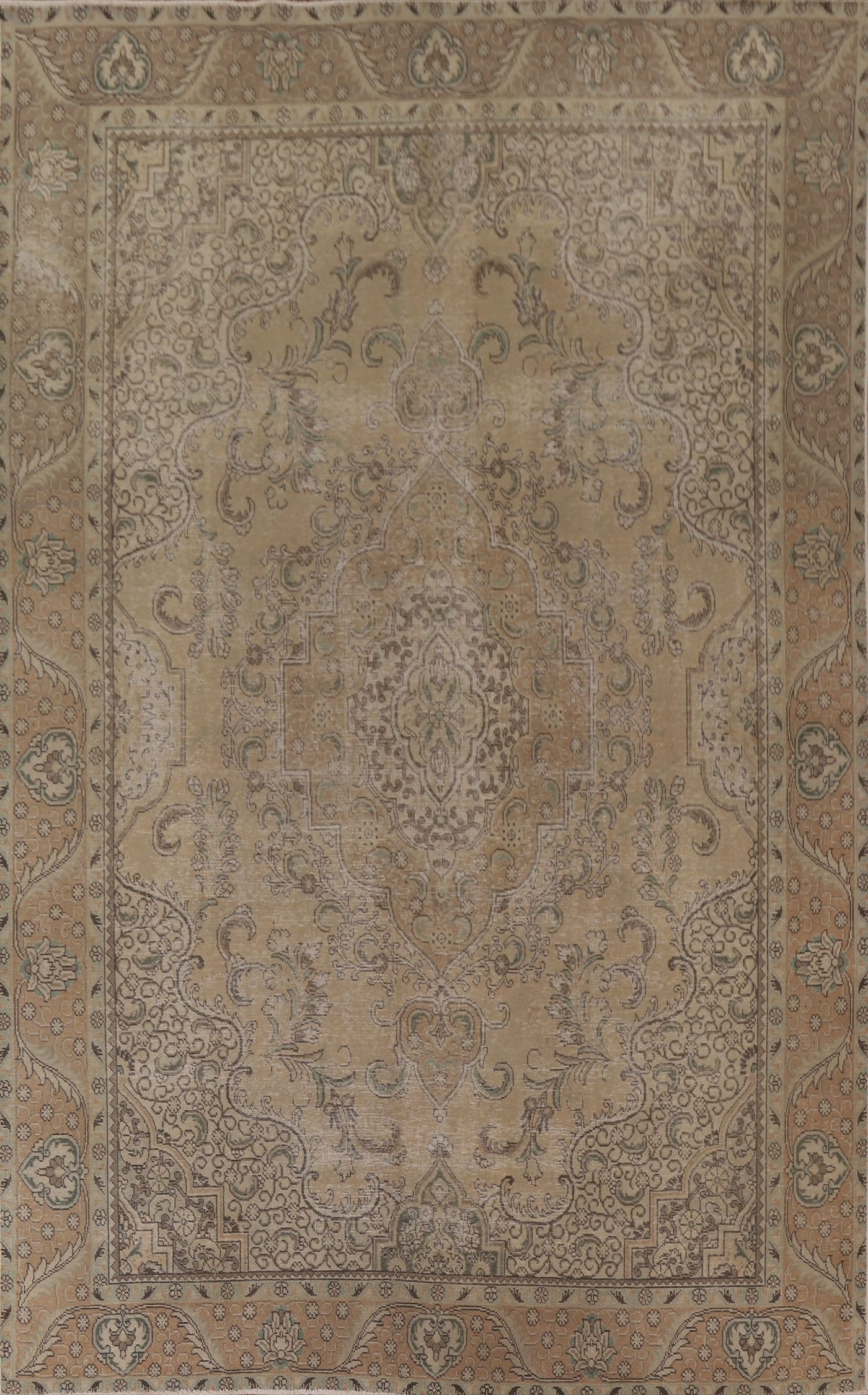 Vintage Distressed Tabriz Persian Area Rug 8x12