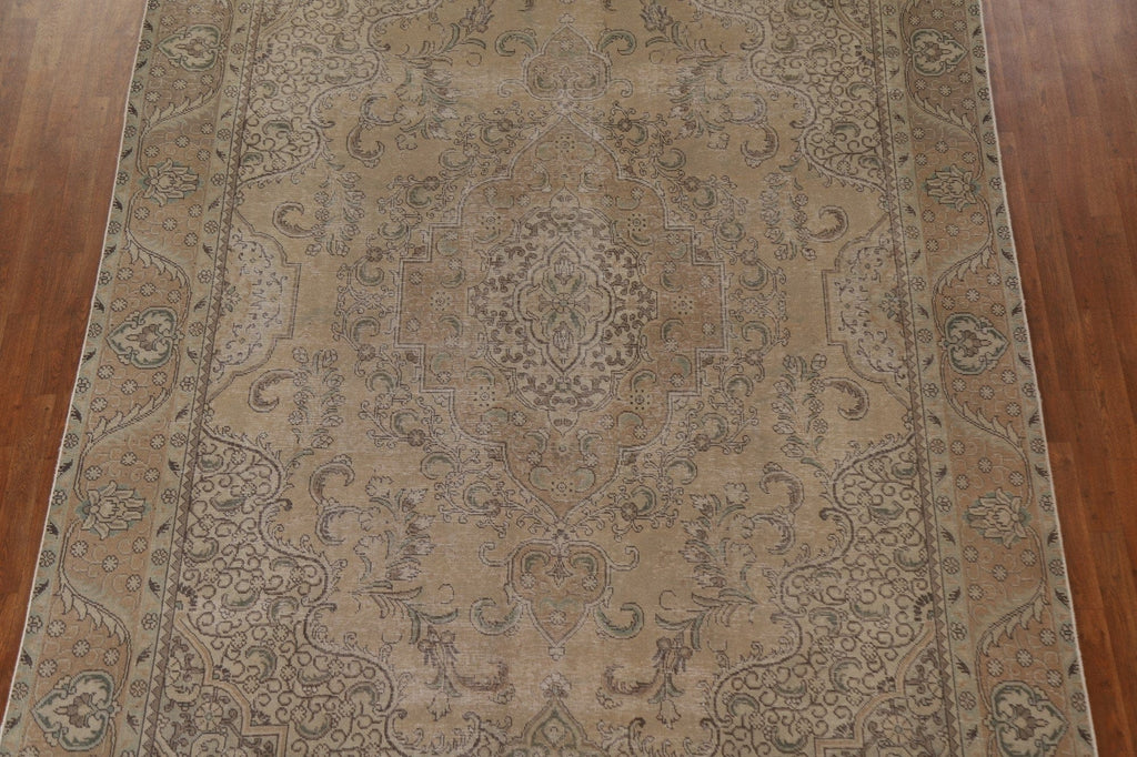 Vintage Distressed Tabriz Persian Area Rug 8x12