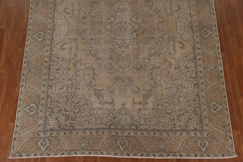 Vintage Distressed Tabriz Persian Area Rug 8x12