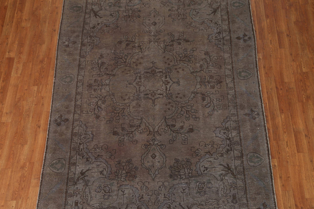 Distressed Over-Dyed Tabriz Persian Area Rug 6x9