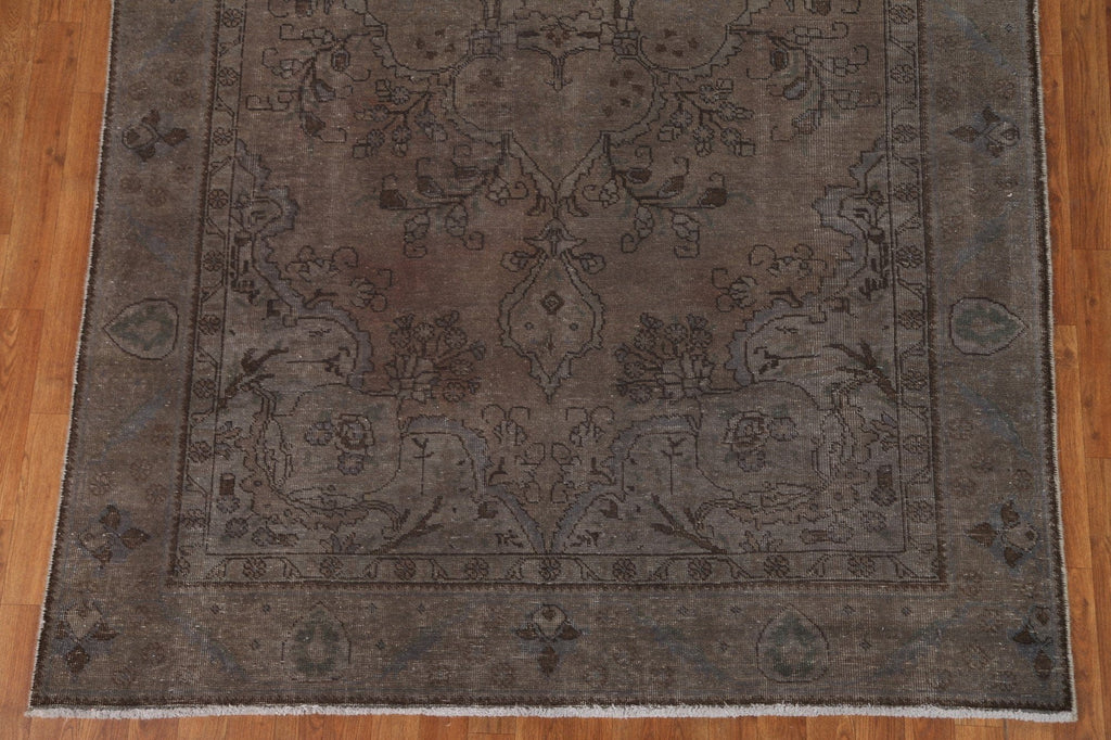 Distressed Over-Dyed Tabriz Persian Area Rug 6x9