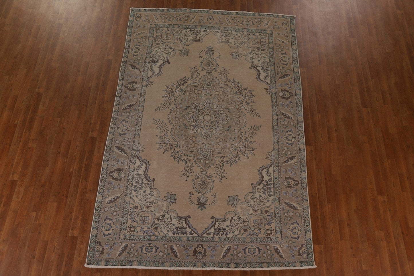 Distressed Vintage Tabriz Persian Area Rug 7x10