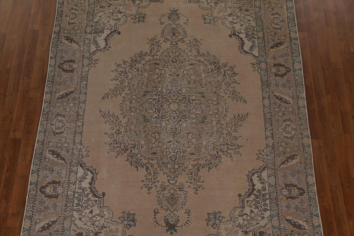 Distressed Vintage Tabriz Persian Area Rug 7x10