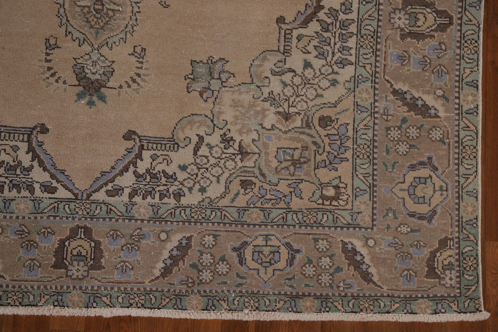 Distressed Vintage Tabriz Persian Area Rug 7x10