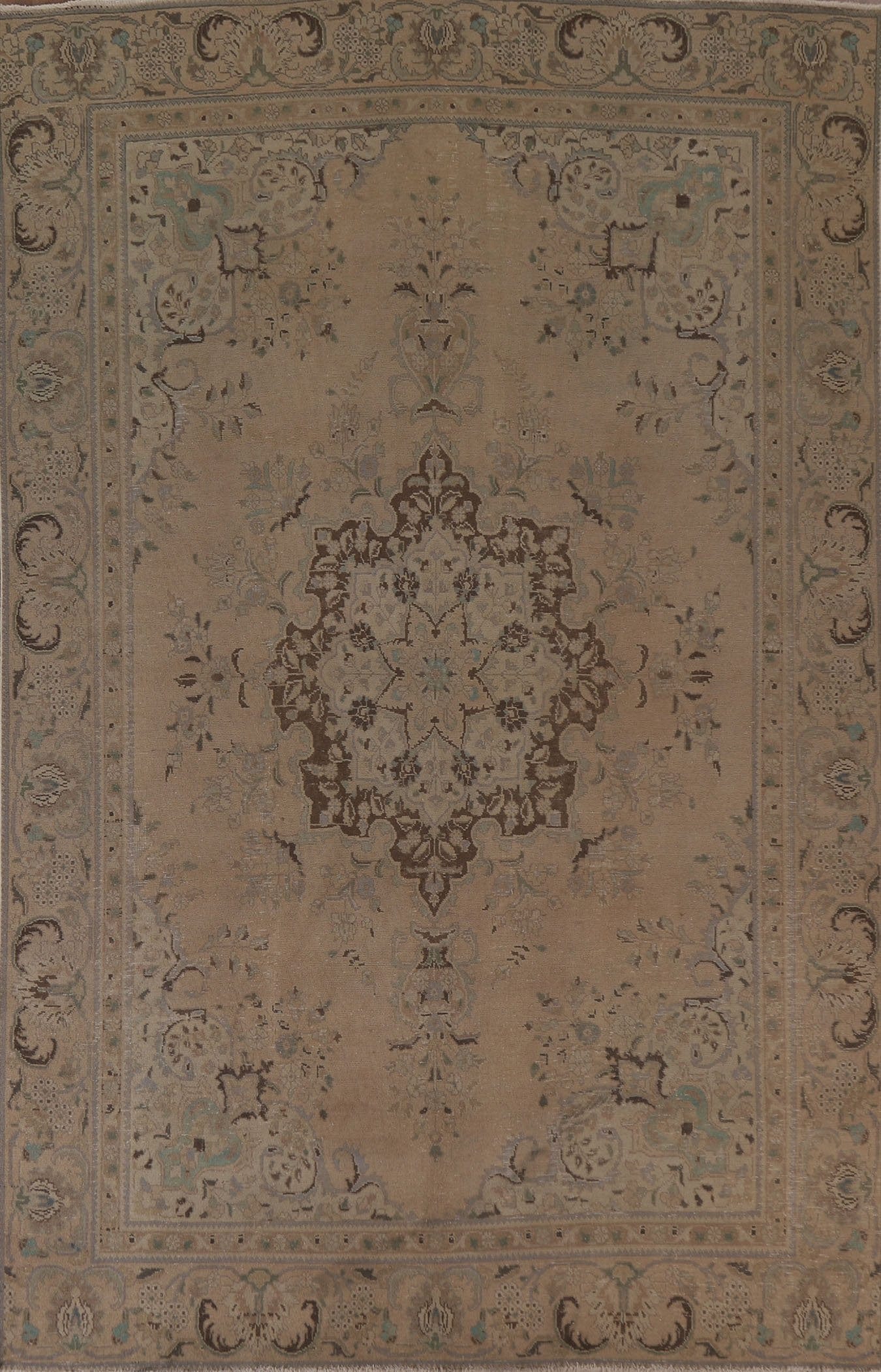 Distressed Vintage Tabriz Persian Area Rug 8x11