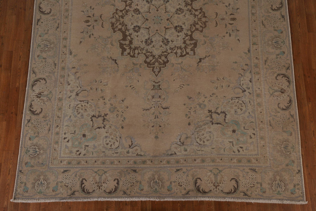 Distressed Vintage Tabriz Persian Area Rug 8x11