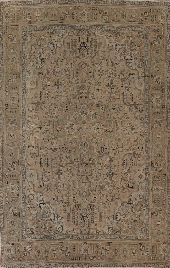 Distressed Wool Tabriz Persian Area Rug 8x11