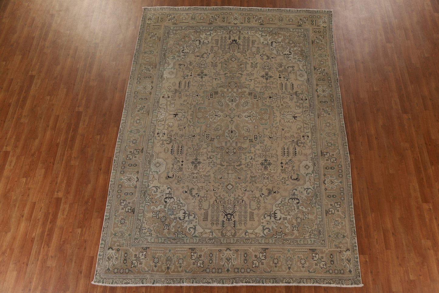 Distressed Wool Tabriz Persian Area Rug 8x11