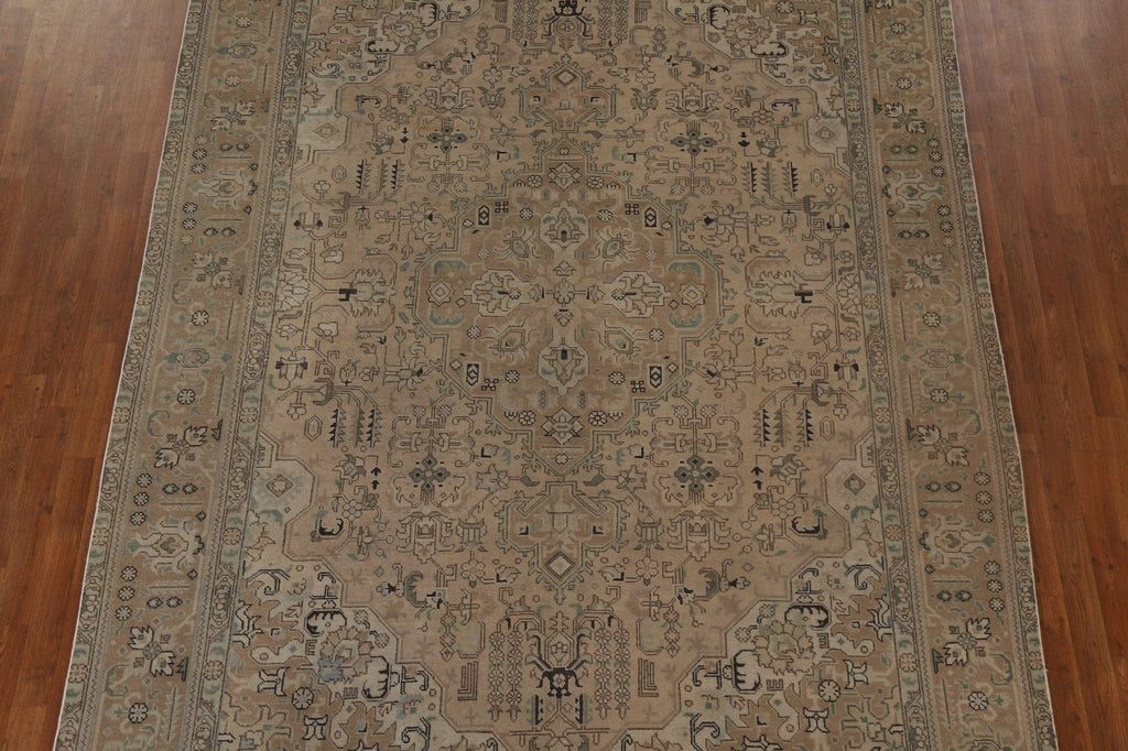 Distressed Wool Tabriz Persian Area Rug 8x11