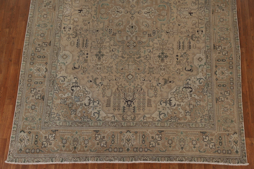 Distressed Wool Tabriz Persian Area Rug 8x11