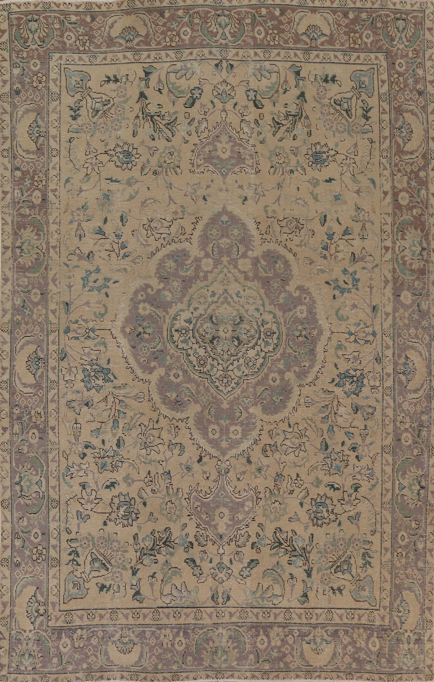 Distressed Wool Tabriz Persian Area Rug 8x11