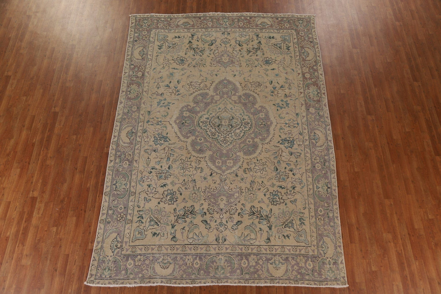 Distressed Wool Tabriz Persian Area Rug 8x11