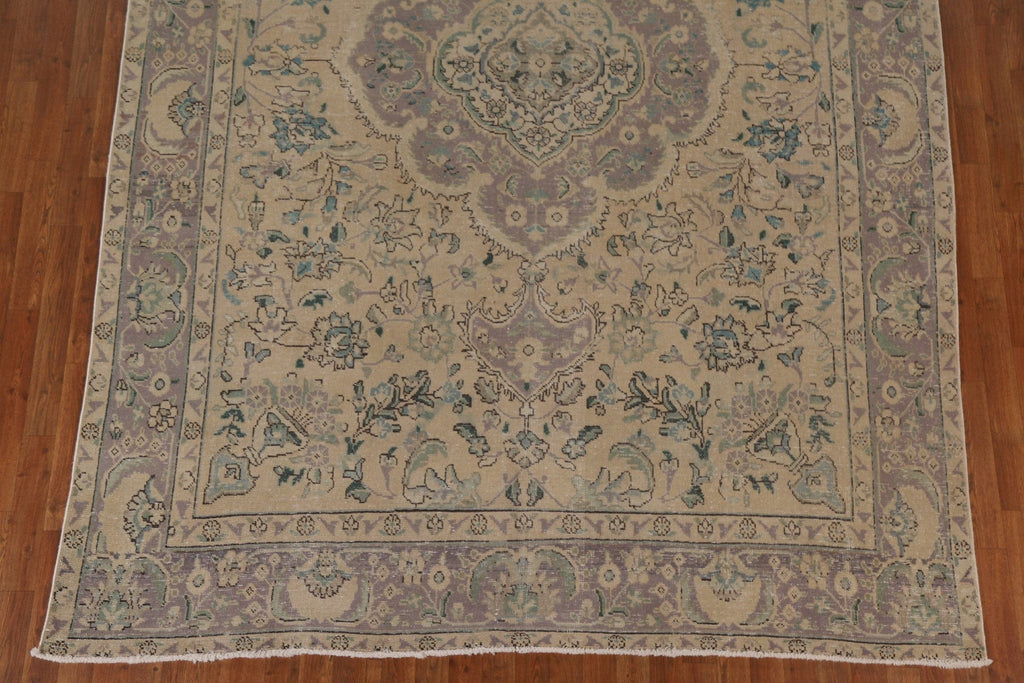 Distressed Wool Tabriz Persian Area Rug 8x11