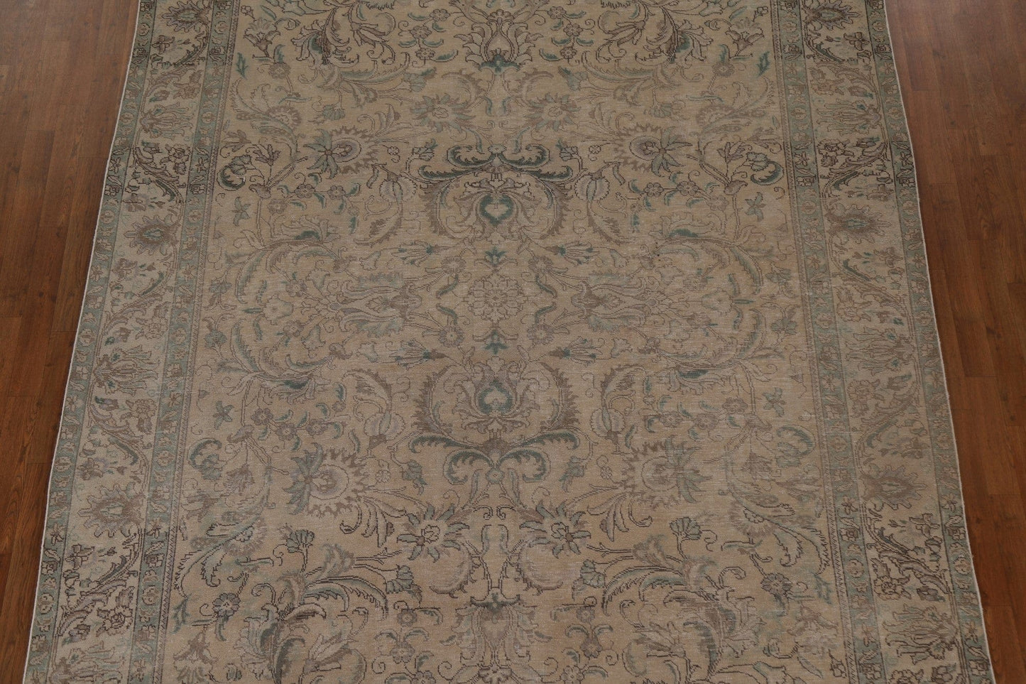 Distressed Floral Tabriz Persian Area Rug 8x11