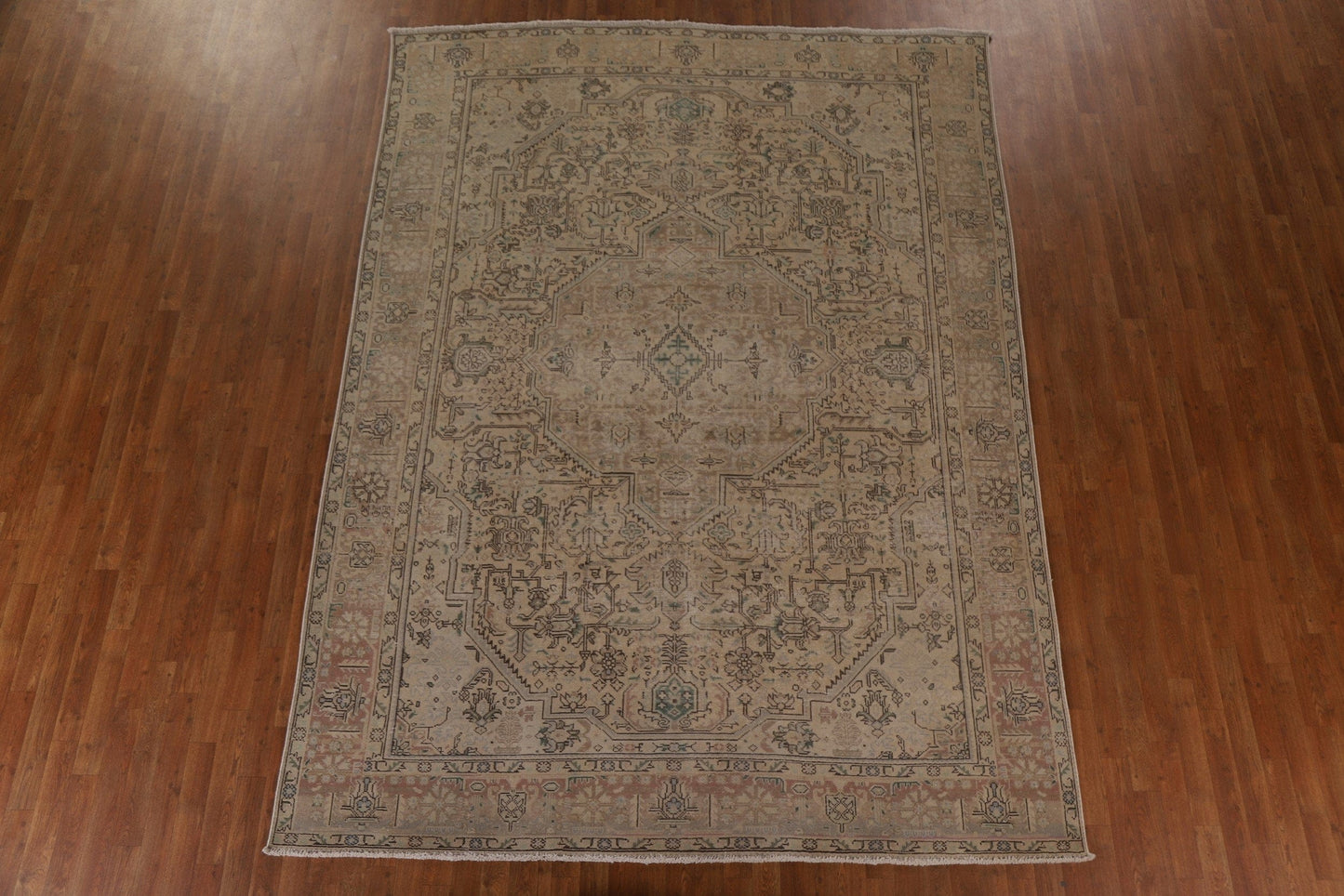 Distressed Vintage Tabriz Persian Area Rug 8x11