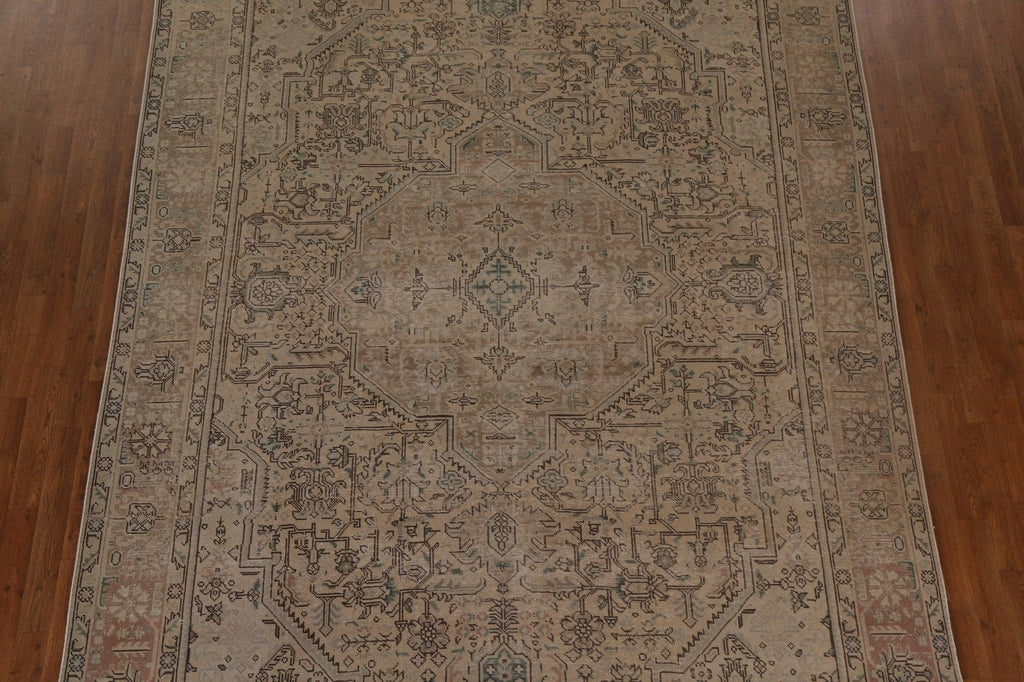 Distressed Vintage Tabriz Persian Area Rug 8x11