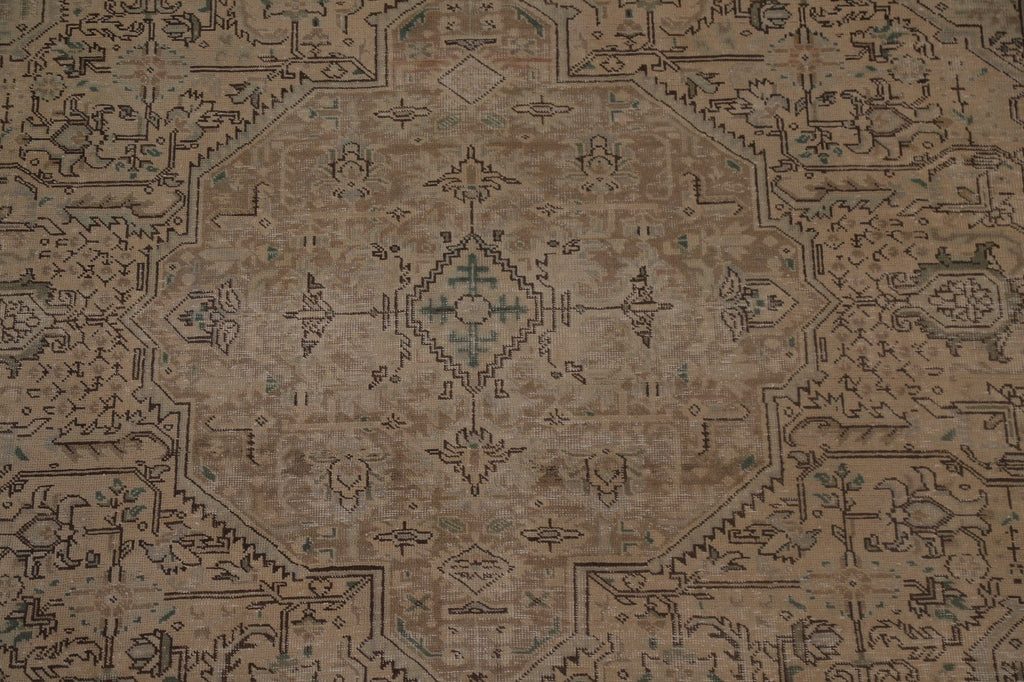 Distressed Vintage Tabriz Persian Area Rug 8x11