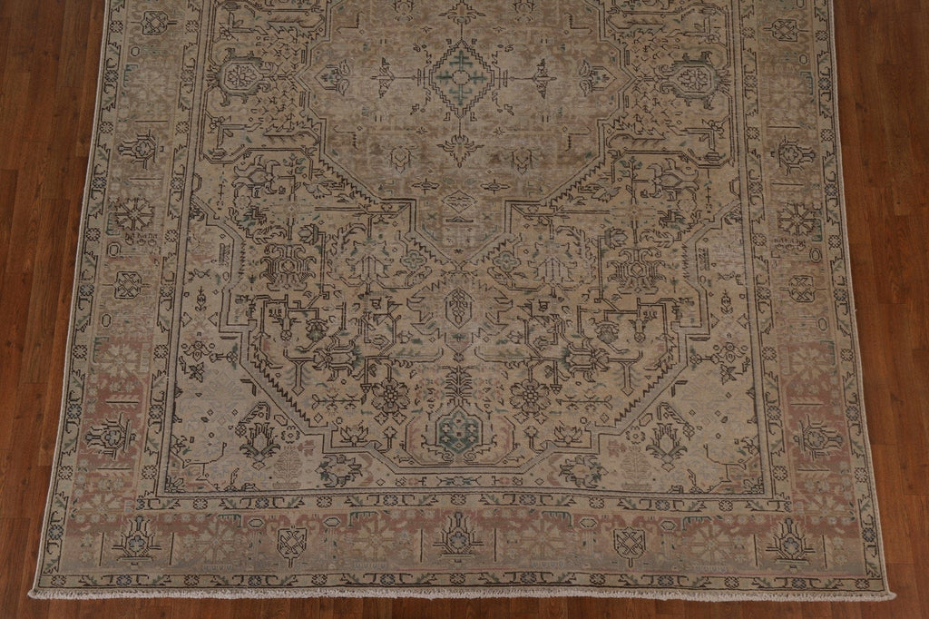 Distressed Vintage Tabriz Persian Area Rug 8x11