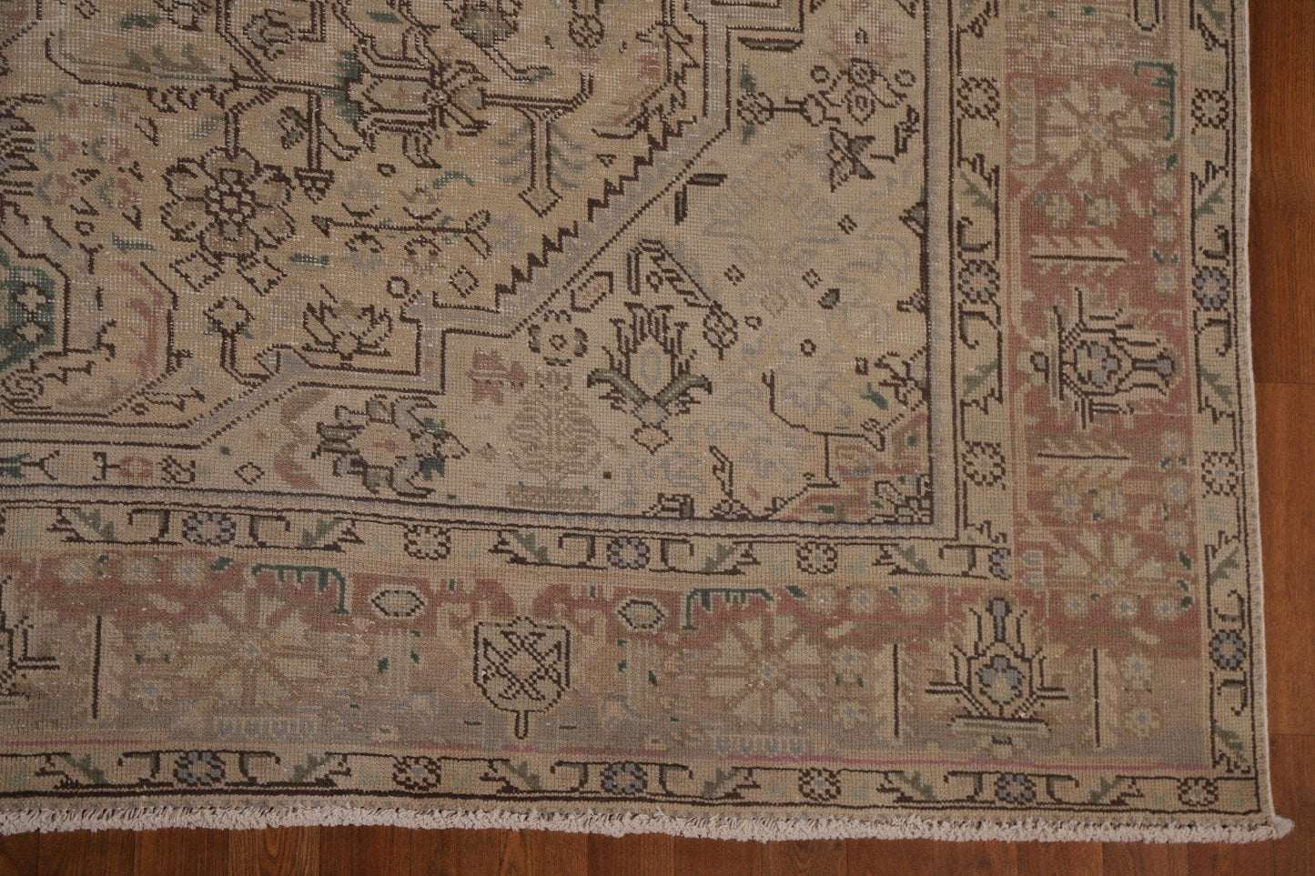 Distressed Vintage Tabriz Persian Area Rug 8x11