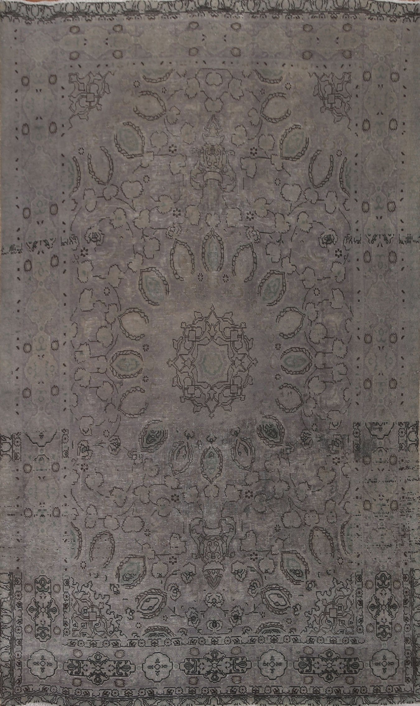 Distressed Over-Dyed Tabriz Persian Area Rug 7x10