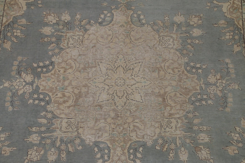 Distressed Gray Tabriz Persian Area Rug 8x11