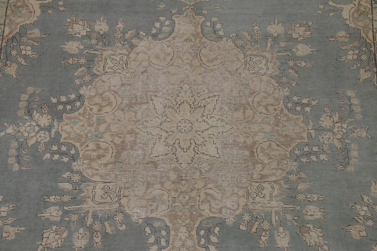 Distressed Gray Tabriz Persian Area Rug 8x11