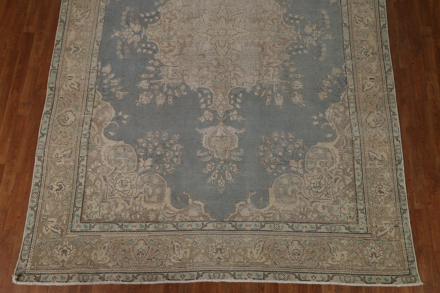 Distressed Gray Tabriz Persian Area Rug 8x11