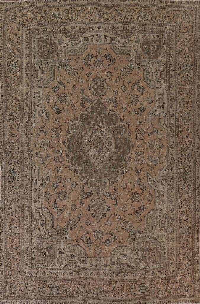 Vintage Distressed Tabriz Persian Area Rug 8x12