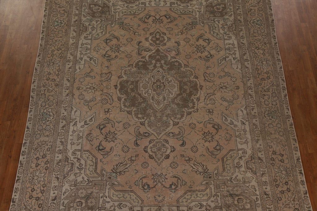 Vintage Distressed Tabriz Persian Area Rug 8x12