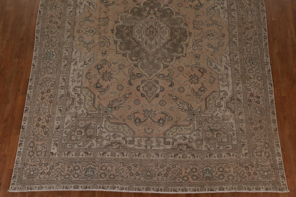 Vintage Distressed Tabriz Persian Area Rug 8x12