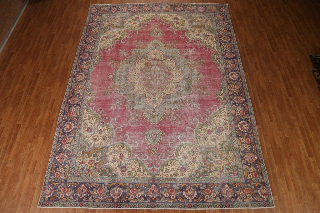 Antique Wool Tabriz Persian Area Rug 10x13