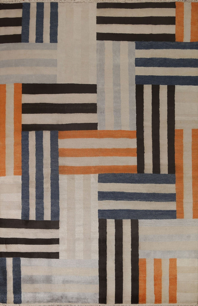 Striped Gabbeh Modern Area Rug 8x10