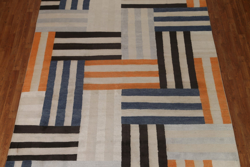 Striped Gabbeh Modern Area Rug 8x10