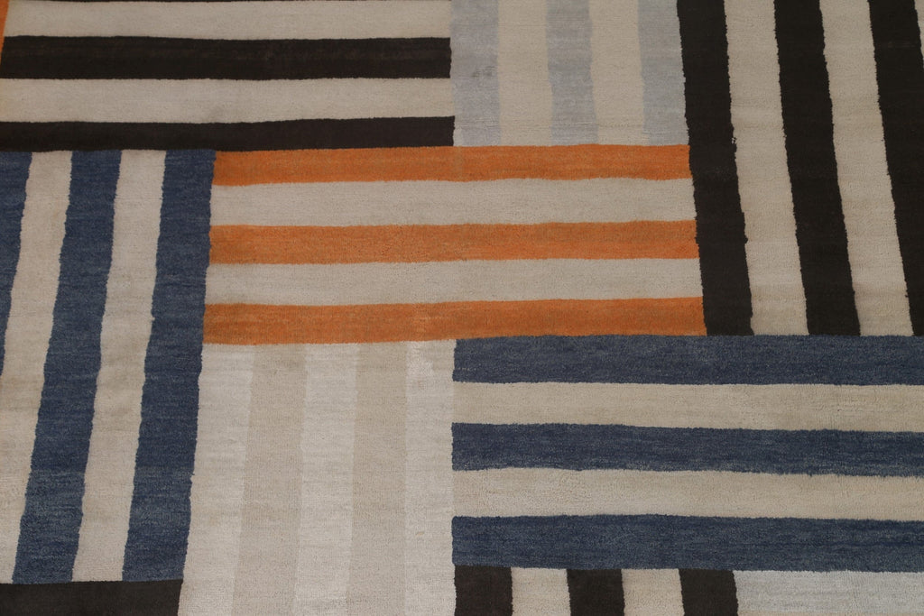 Striped Gabbeh Modern Area Rug 8x10