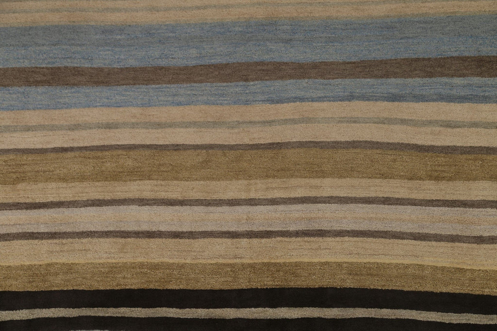 Striped Gabbeh Modern Square Rug 8x8