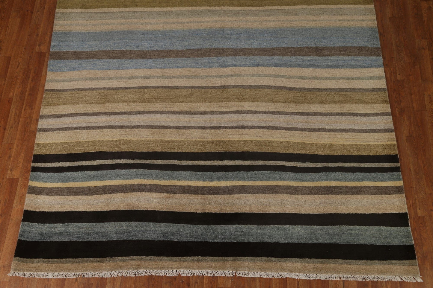 Striped Gabbeh Modern Square Rug 8x8