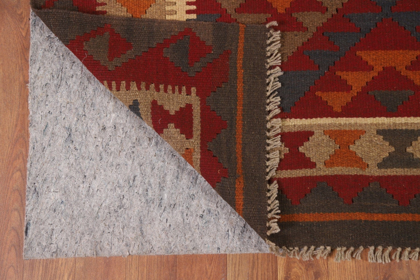 Geometric Kilim Reversible Wool Area Rug 5x8