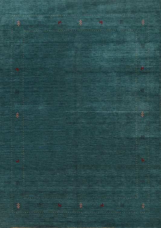 Teal Green Gabbeh Oriental Area Rug 8x10