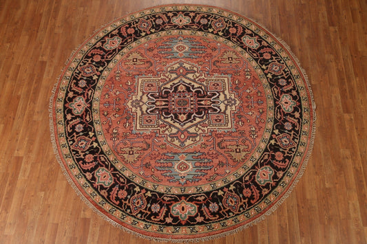 Round Heriz-Serapi Wool Area Rug 8x8