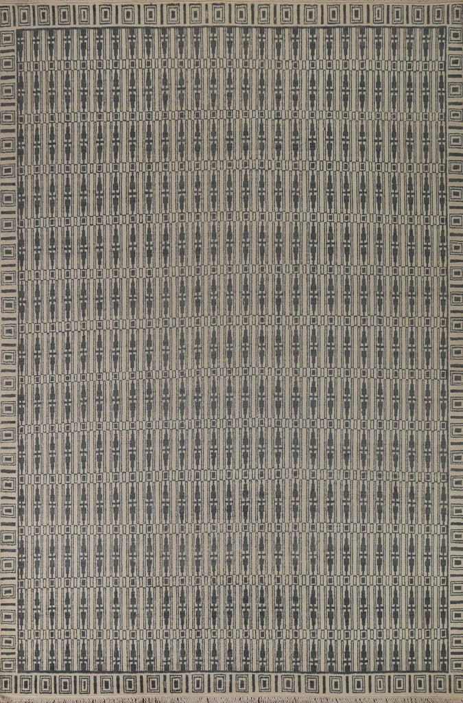 All-Over Geometric Gabbeh Wool Area Rug 8x10