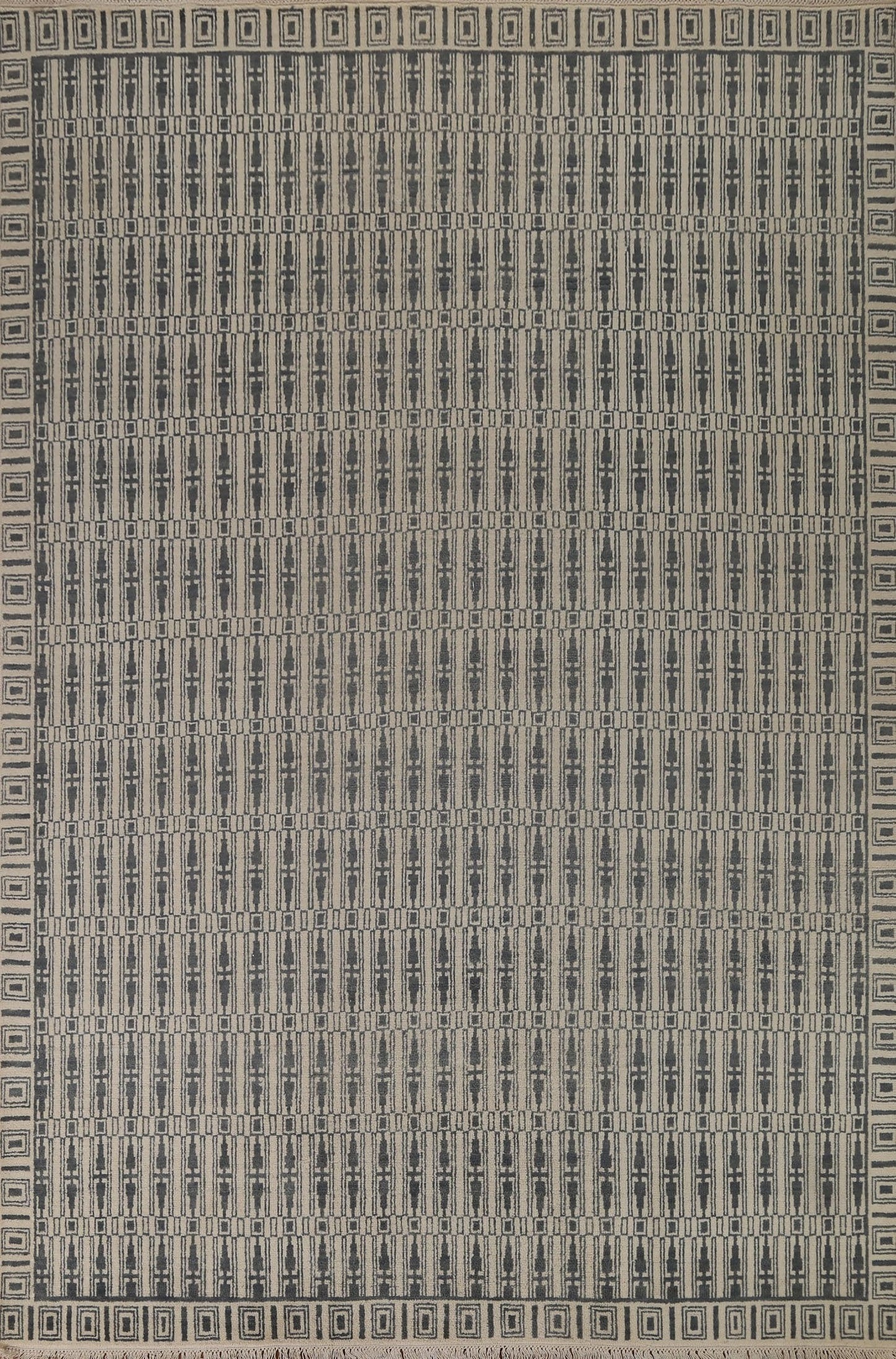 All-Over Geometric Gabbeh Wool Area Rug 8x10