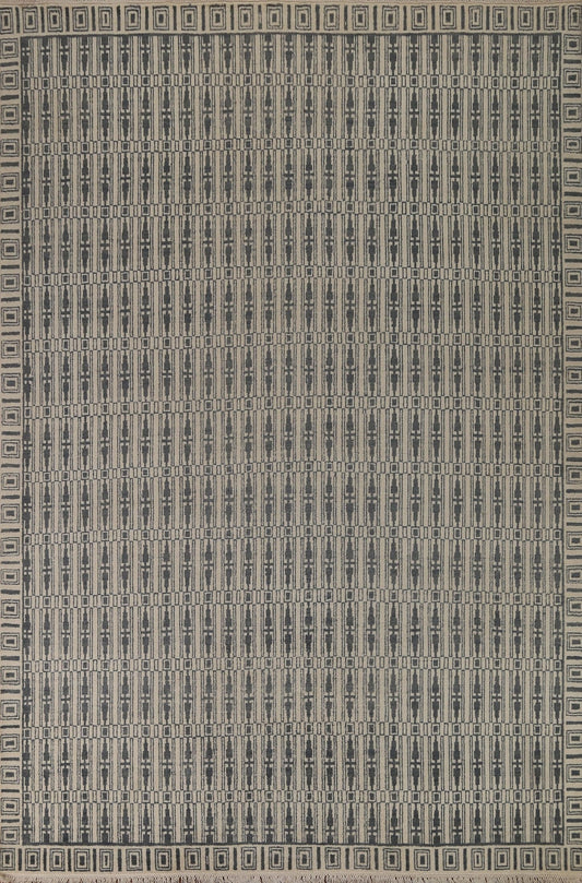 All-Over Geometric Gabbeh Wool Area Rug 8x10