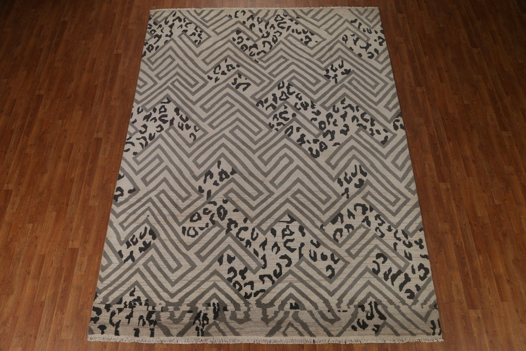 Contemporary Gabbeh Wool Area Rug 8x11